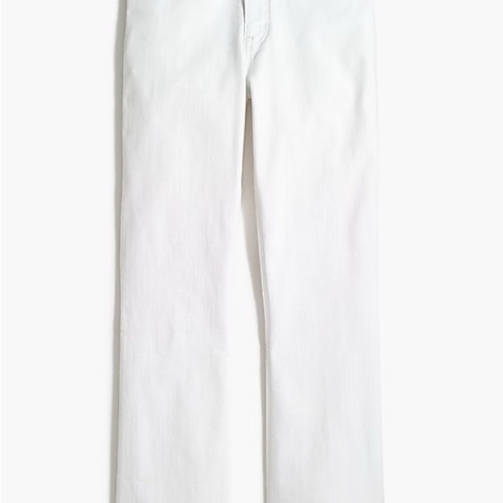 J Crew Factory‎ Flare crop white jean in signature stretch in white size 34